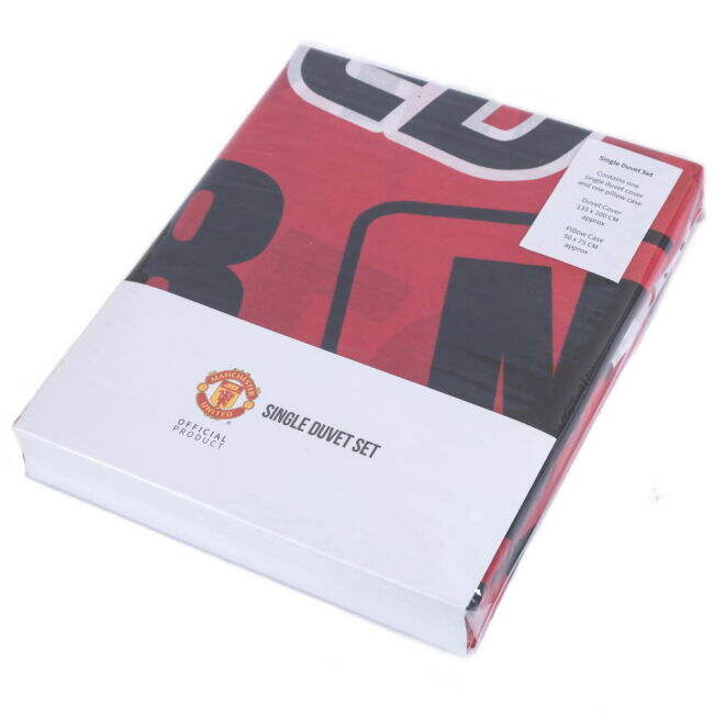 Man Utd Genuine Manchester United FC Patch Single Duvet Set