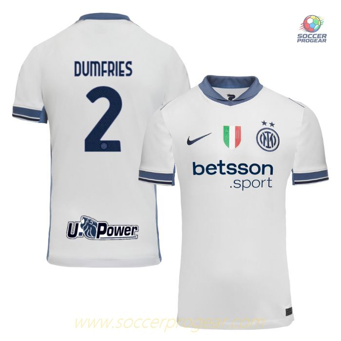 Inter Milan Away Team Soccer Jersey 2024-25 Edition Dumfries