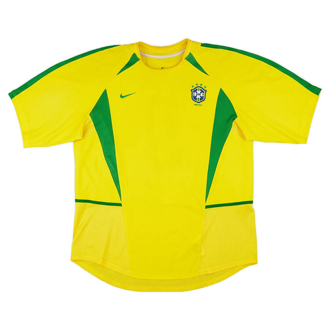 Genuine 2002 BRAZIL RETRO HOME SHIRT - Official Replica 4176