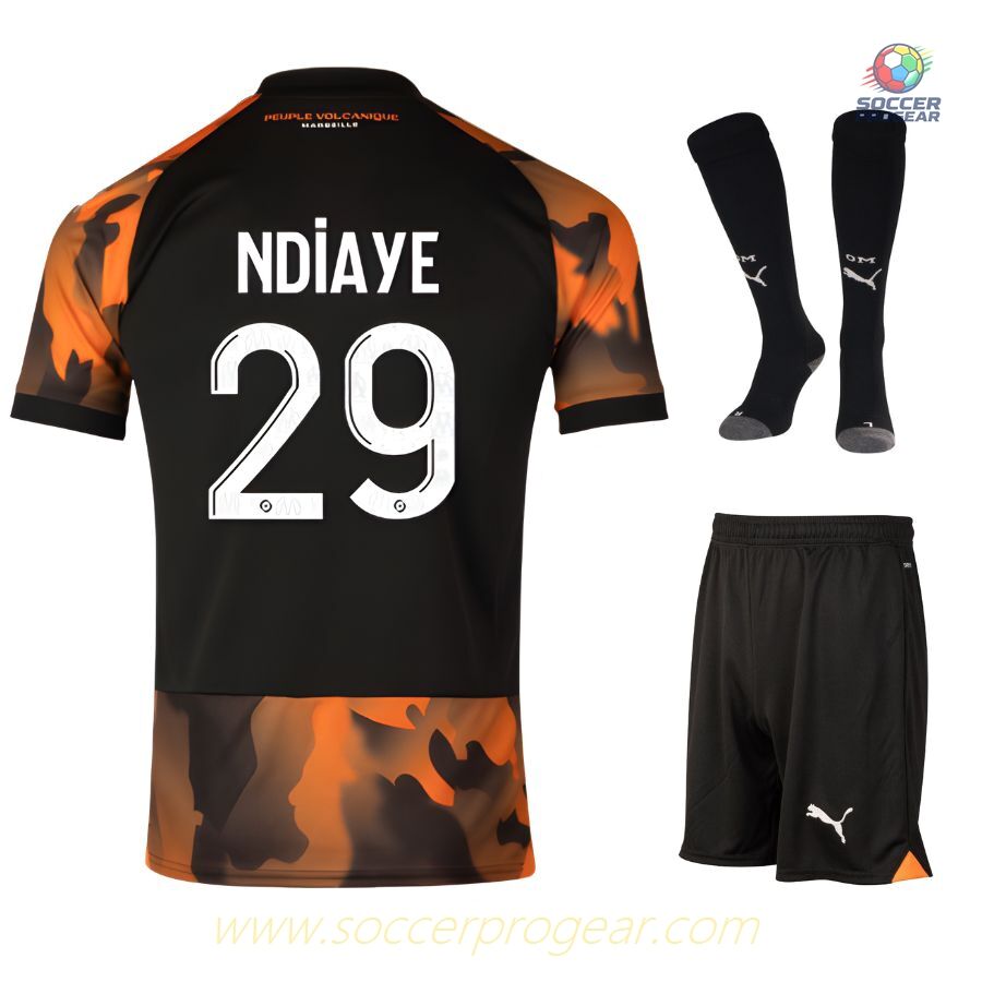 OM Match Quality 2023 2024 Thirf Ndiaye Youthren's Soccer Uniform Soccer Team Shirt