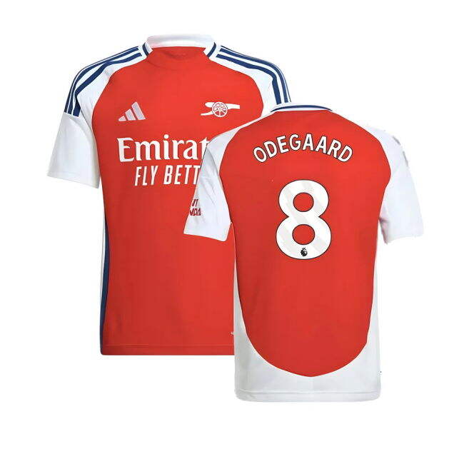 2024-20 Arsenal Home Football Shirt Odegaard Name & Number L M S Kids