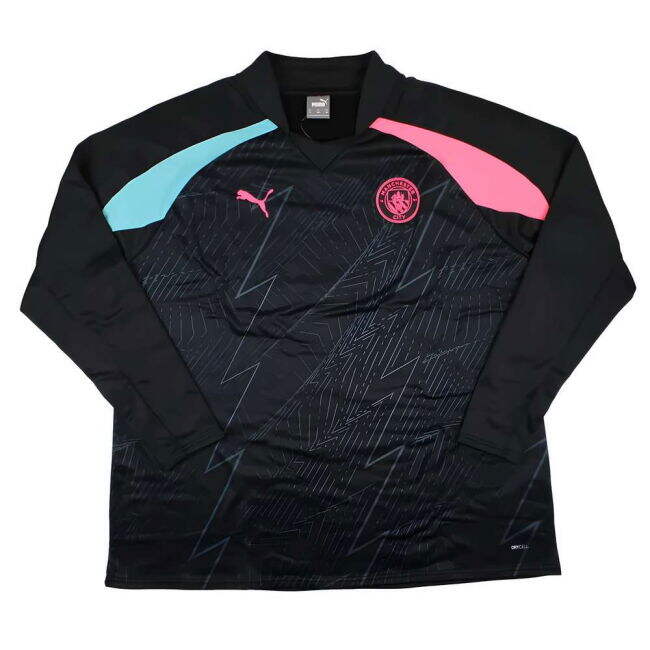 classic 2023-2024 Man City Pre-Match LS Sweat Top (Dark Navy)