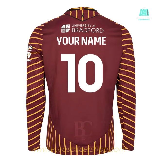 2025-2026 Bradford City Home Shirt Long Sleeve (Your Name)