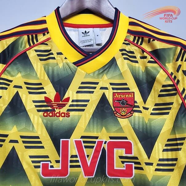 Arsenal 91-93 Away Yellow Football Kit