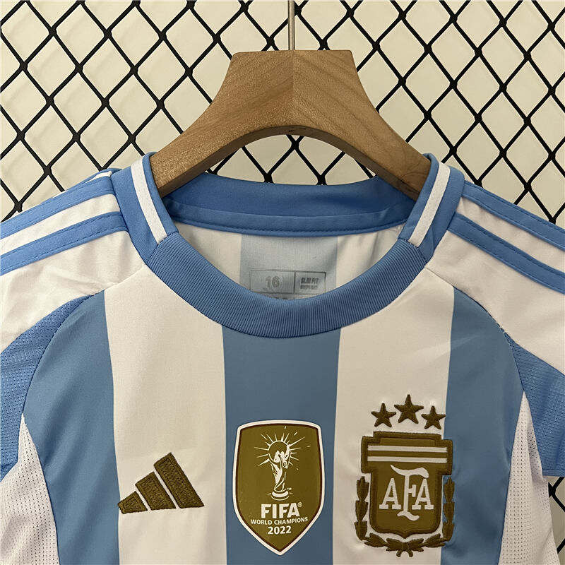 Kids Copa America 2024 Argentina Home Soccer KitShirtShorts -