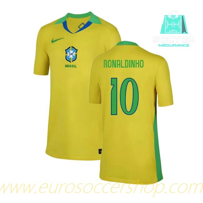 2025/26 Campaign Replica Seleção Brasileira Home Shirt Children (Ronaldinho 10)