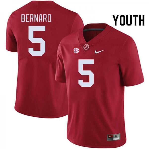 Youth Alabama Crimson Tide #5 Germie Bernard Crimson White V1a Jersey