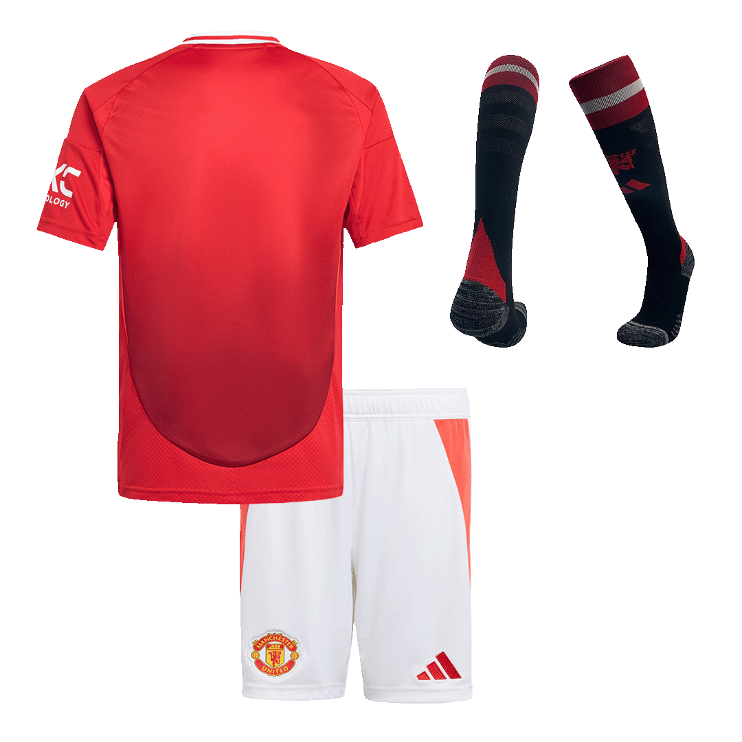 Manchester United Home Kids Soccer Jerseys Full Kit