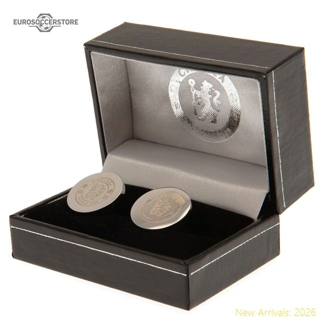 Official Chelsea Fc Stainless Steel Round Cufflinks - Premium Quality