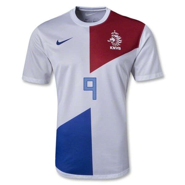 2013 Netherlands 9 VPERSIE Away White Jersey Shirt - Official Replica