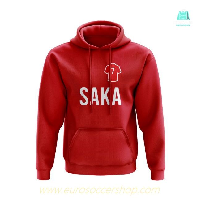 Bukayo Saka Arsenal Number Hoody (Red)
