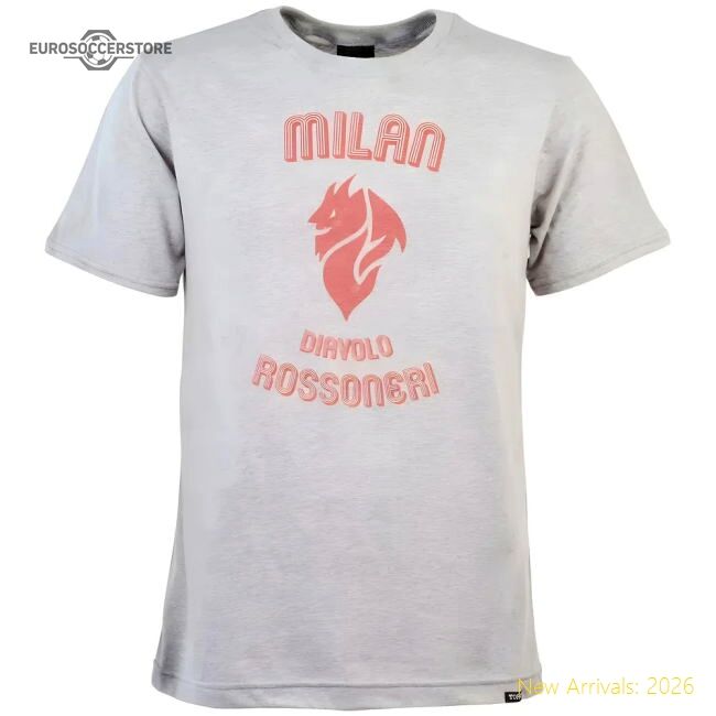 Exceptional Ac Milan Rossoneri Diavolo Tee - Grey Marl - Match Quality