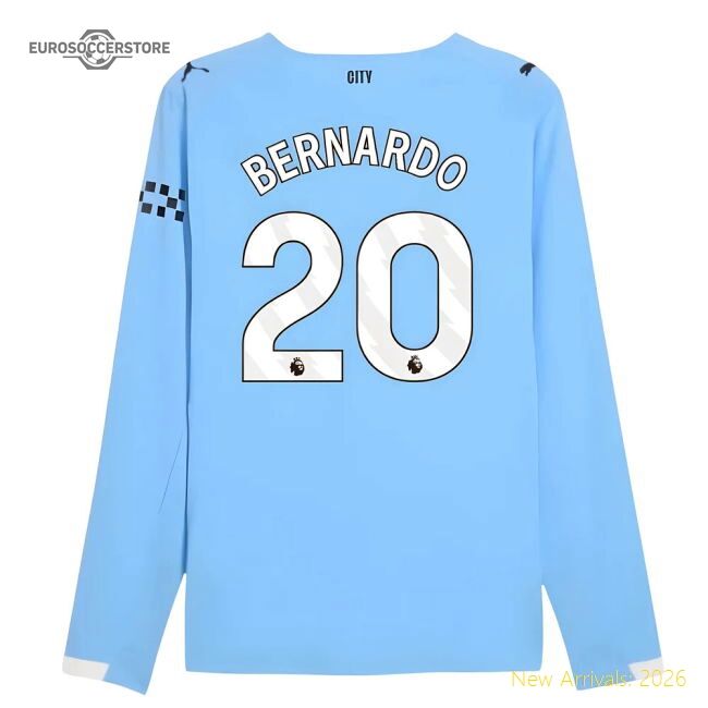 Official 2025-2026 Man City Authentic Long Sleeve Home Shirt