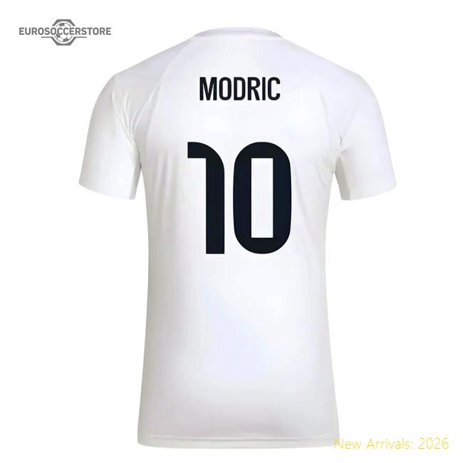 2025-2026 Real Madrid Seasonal Graphic Tee (white) (modric 10)