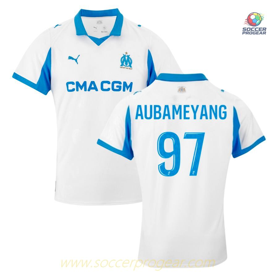 OM Premium Home Soccer Jersey 2025-2026 Season Aubameyang