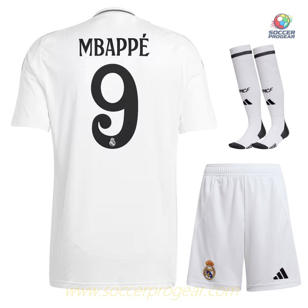 Real Madrid Home Youthren's Soccer Uniform Soccer Team Shirt 2024/25 Collection Mbappe