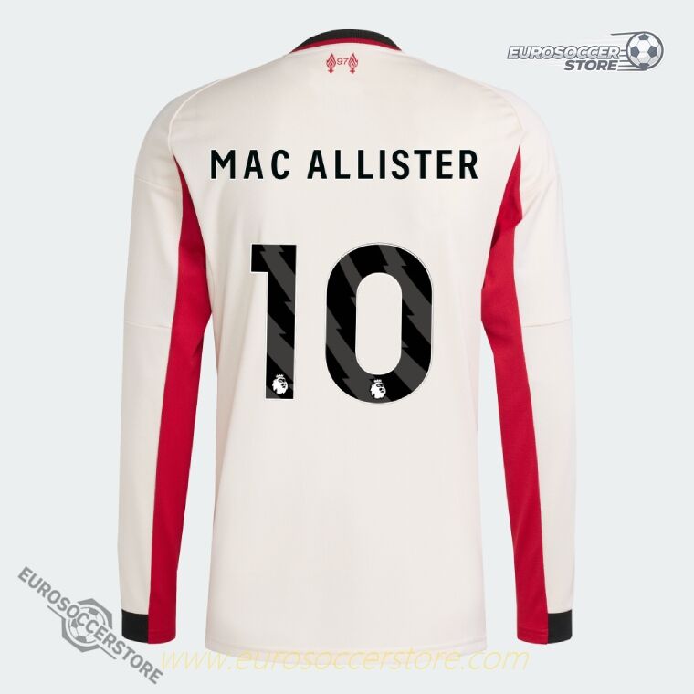 Away Long Sleeve Liverpool MAC ALLISTER 10 Jersey for the 25-26 Season