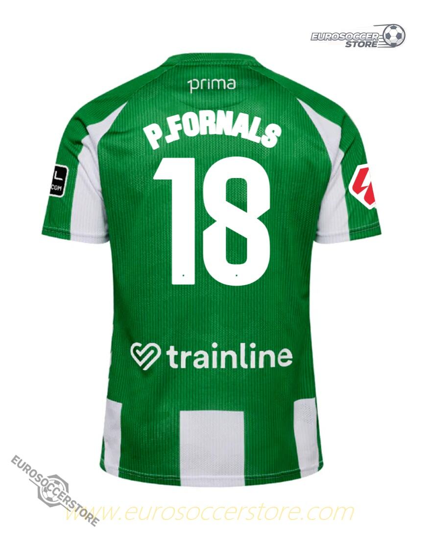 Real Betis 25-26 Season Home Jersey Featuring P.FORNALS with Number 18