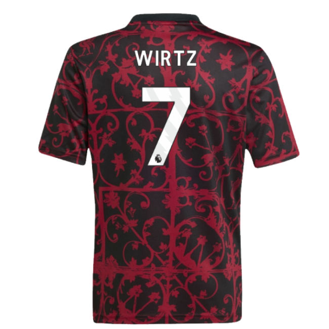 2025-2026 Liverpool Pre-Match Shirt (Black) - Kids (Wirtz 7) (Colle...