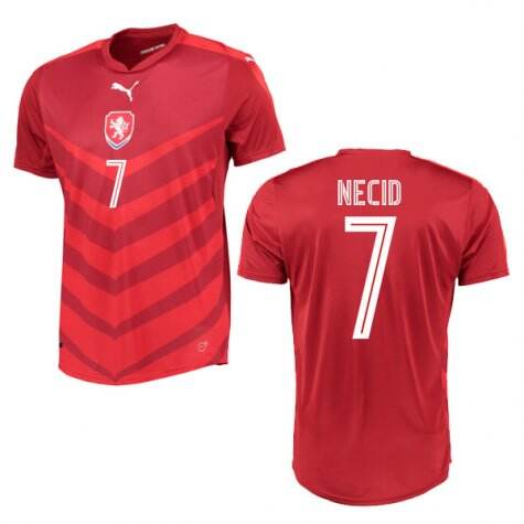 Czech Republic Home 2016 Necid 7 Soccer Jersey Shirt - Official