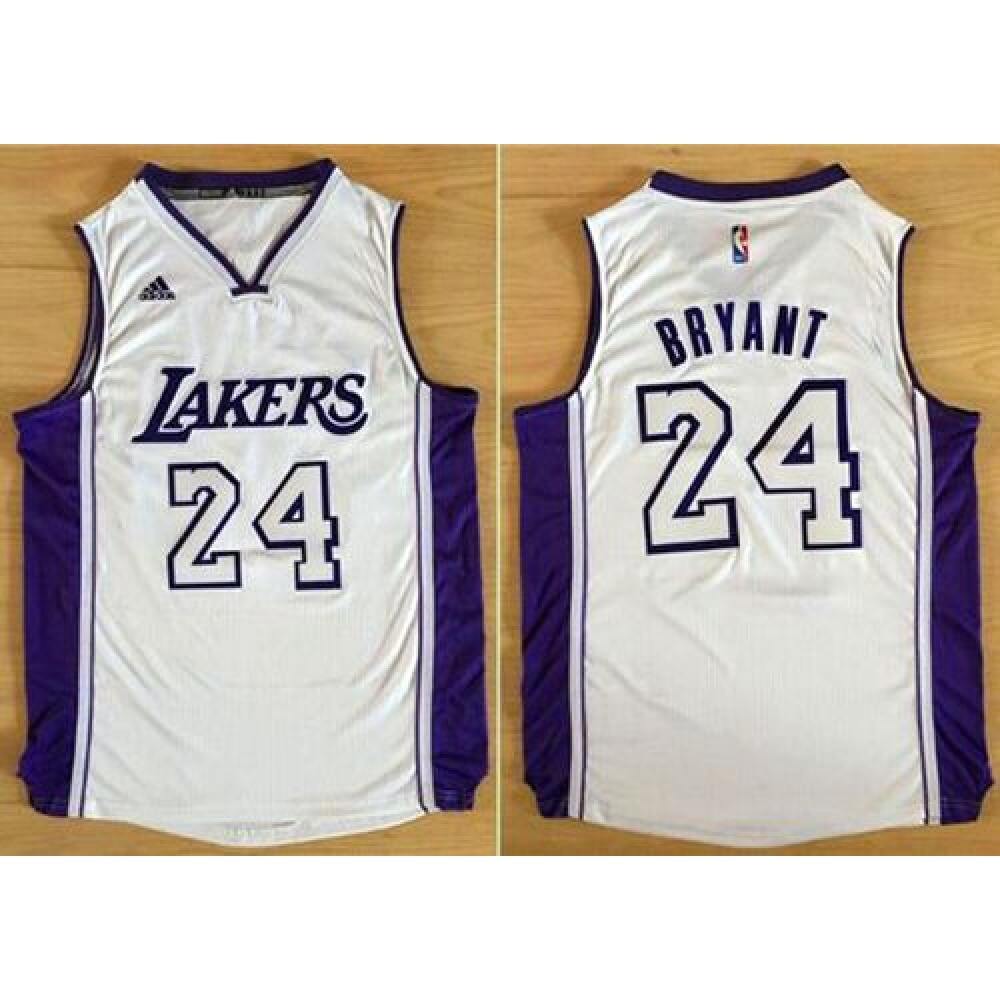 Lakers #24 Kobe Bryant White New Fashion Stitched NBA Jersey