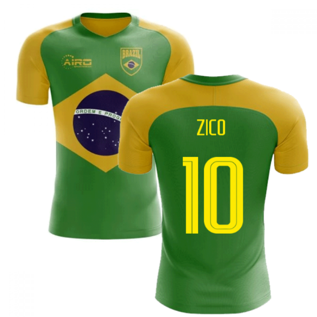 Authentic 2025-2026 Brazil Flag Concept Football Shirt (Zico 10)