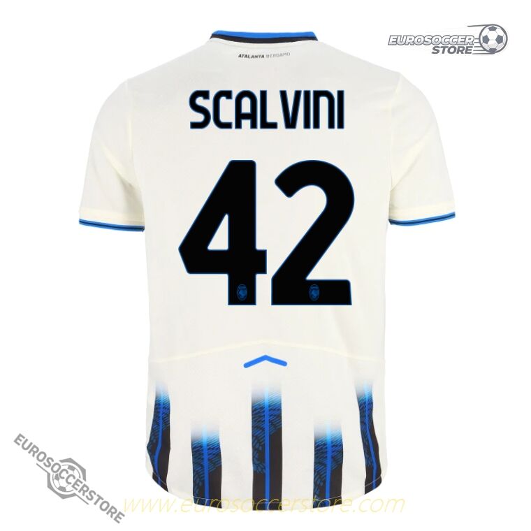 Atalanta 25-26 Season Away Jersey with SCALVINI 42 Printing