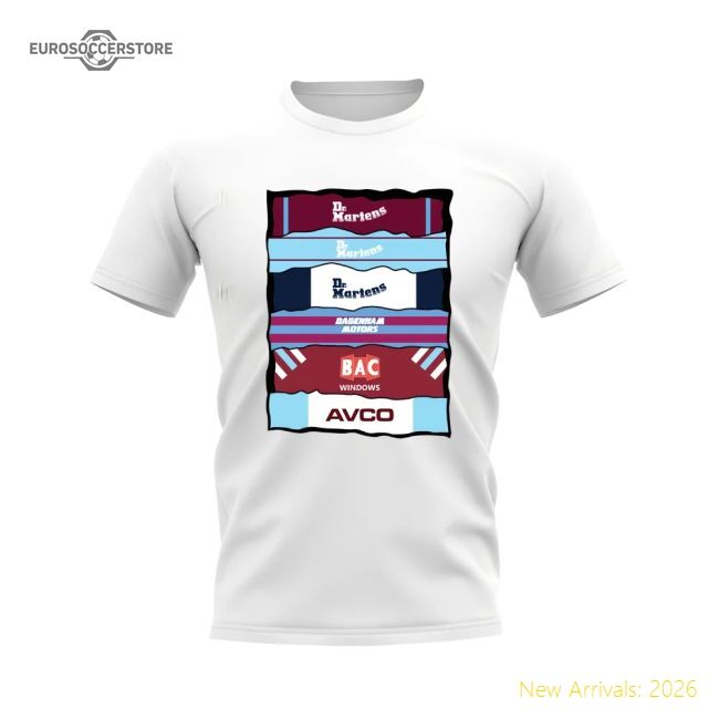 Premium West Ham Shirt Sponsor History T-shirt (white) - Premium