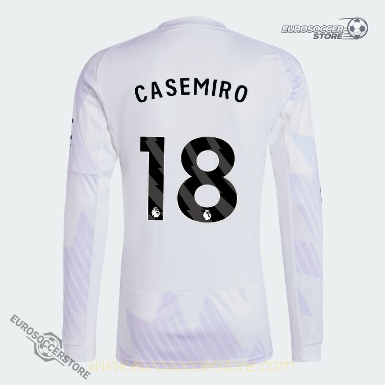 Manchester United 25-26 Season Away Long Sleeve Jersey with CASEMIRO's Number 18