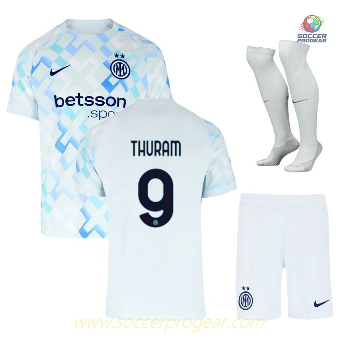 Inter Milan Away Kids Edition Jersey Set Soccer Team Shirt 2025-26 Edition Thuram
