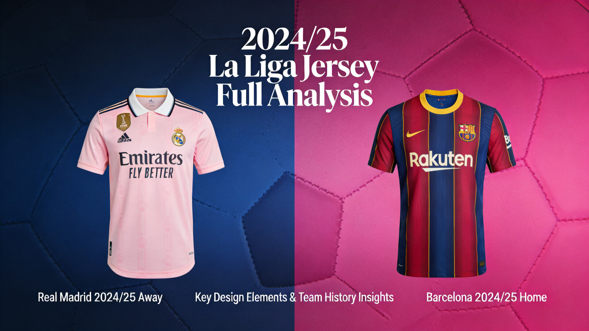 2024/25 La Liga jerseys,Real Madrid pink away kit,Barcelona retro home shirt