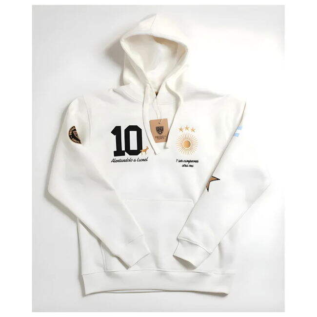 Argentina Messi Hoodie El Sol GOAT White