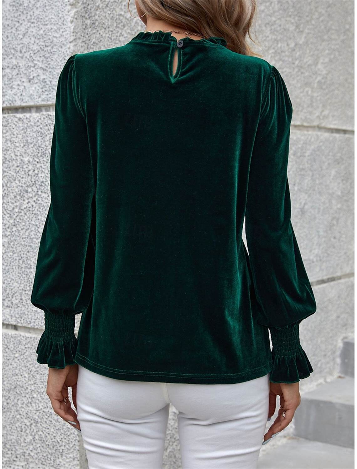 Women's Shirt Blouse Basic Casual Solid Color Regular Tops Long Sleeve Turtleneck Regular Fit Daily Fall Winter