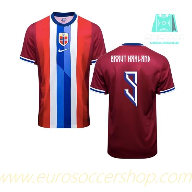 High Quality 2024-2025 Season Norway Home Football Shirt (BRAUT HAALAND 9)