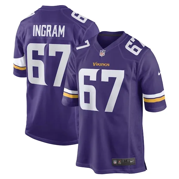 None Ed Ingram Game Jersey - Purple | NFL Player Jersey | NFL Football