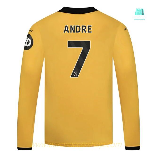 2025-2026 Wolves Long Sleeve Home Shirt - Kids (Andre 7)