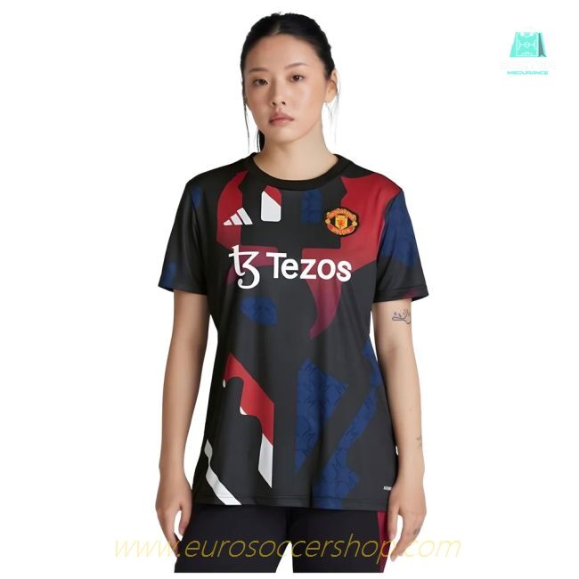 2024-2025 Man Utd Pre-Match Shirt (Black) - Womens