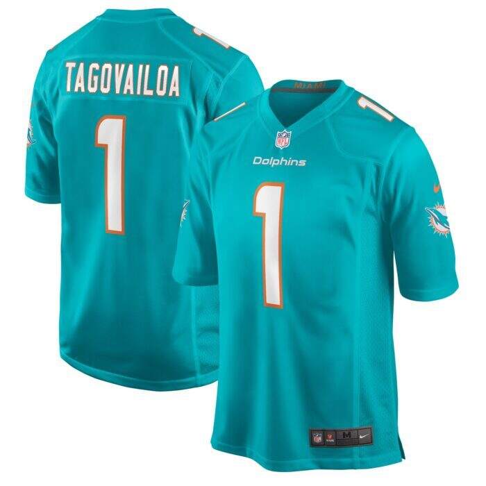 Men's Miami Dolphins Tua Tagovailoa Nike Aqua Player Game ...