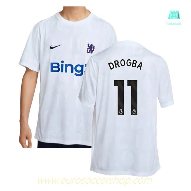 2025-2026 Chelsea Academy Pro Pre-Match Football Top (White) (Drogba 11)