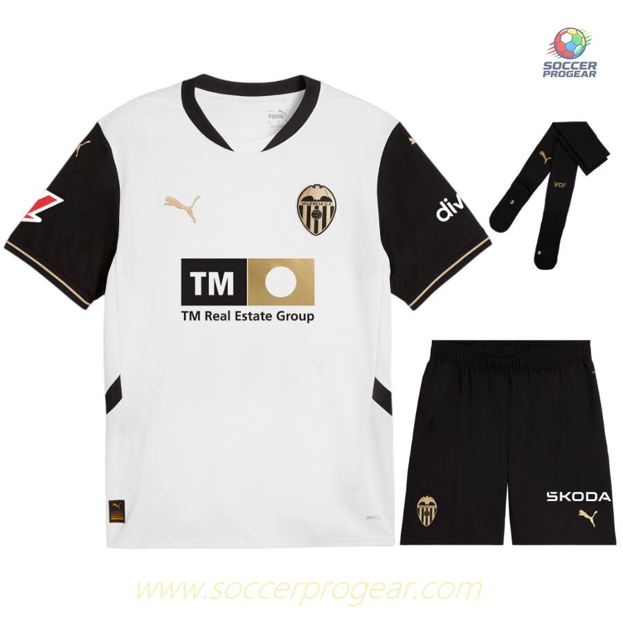 FC Valencia Home Kids Editionren's Football Kit Soccer Team Shirt 2024/25 Collection Black