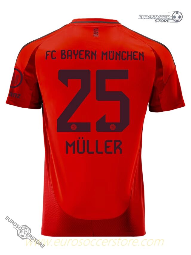 FC Bayern Munich Müller's 25th Home Jersey for the 24-25 Season
