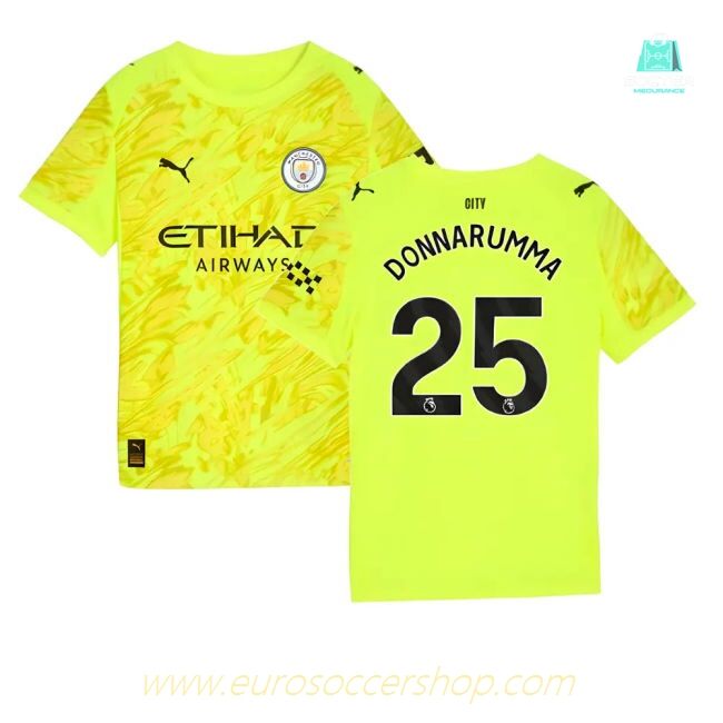 2025-2026 Man City Goalkeeper Third Shirt (Yellow) - Kids (Donnarumma 25)