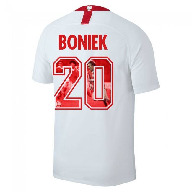 Comfort Fit Euro 2020 Poland Home Centenary Boniek 20 Soccer Jersey