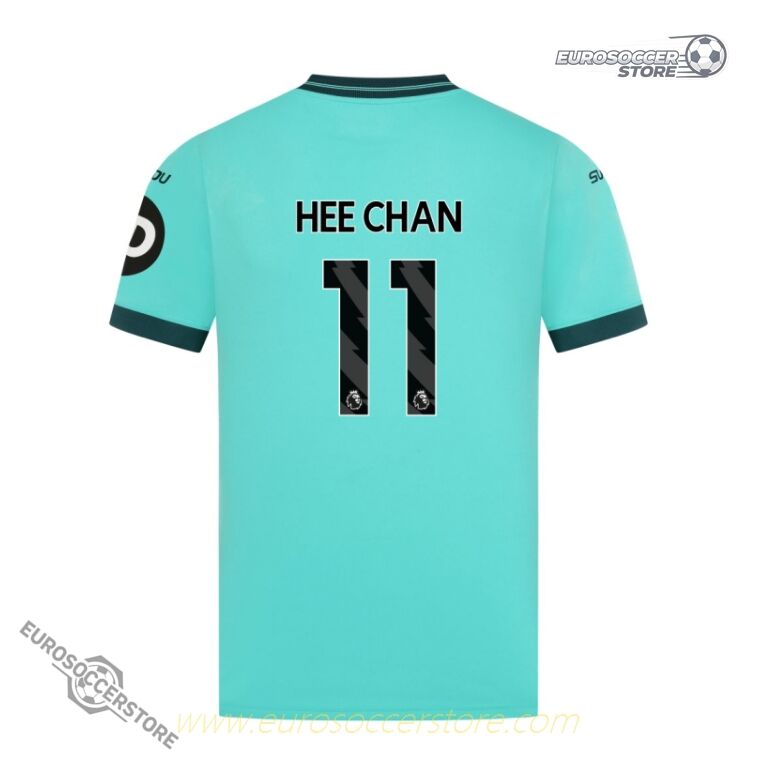 Away Jersey of Wolverhampton Wanderers for the 25-26 season, featuring HEE CHAN with the number 11.