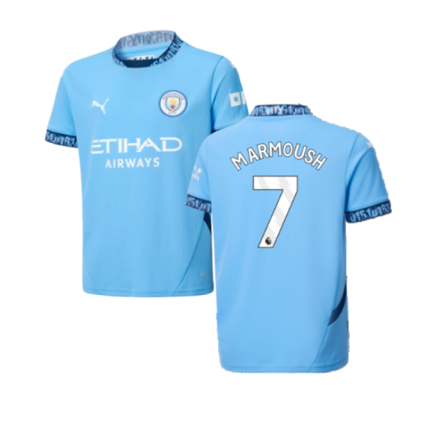 Classic Man City 2024-2025 Man City Home Shirt (Kids) (Marmoush 7) ...