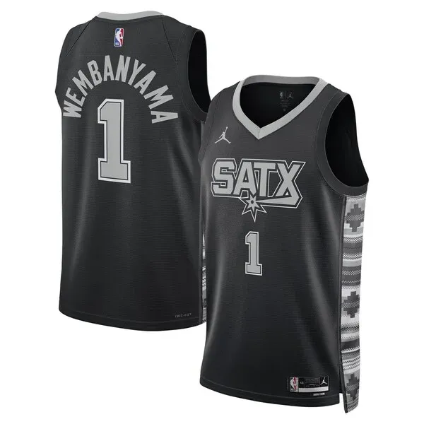 Victor Wembanyama SAS Swingman Jersey - retro authentic - Black