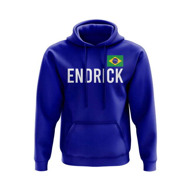 Official Endrick Brazil Name Hoody (Blue) Official Quality