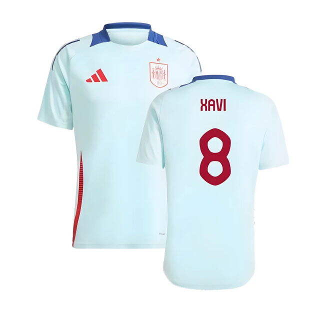 2024-2025 Spain Training Jersey (Halo Mint) (Xavi 8)