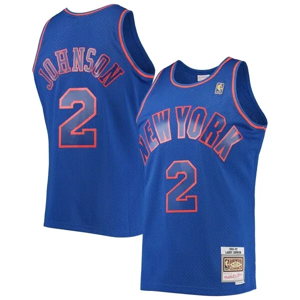 Pro-Grade Larry Johnson NYK Swingman Jersey - Blue - Licensed Product