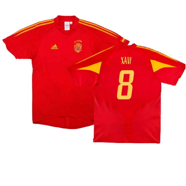 Spain 2004-06 Home Shirt ((Very Good) XL) (Xavi 8)